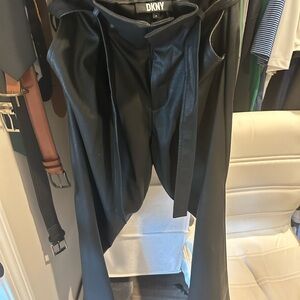 DKNY paper bag leather pants